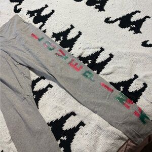 PINK Victoria's Secret Gray Leggings with Pink and Green Accents